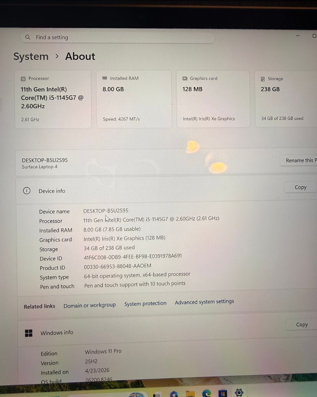 Surface Laptop 4 - Core i5 - 8RAM & 256GB, 13" - Silver (Clasificación)