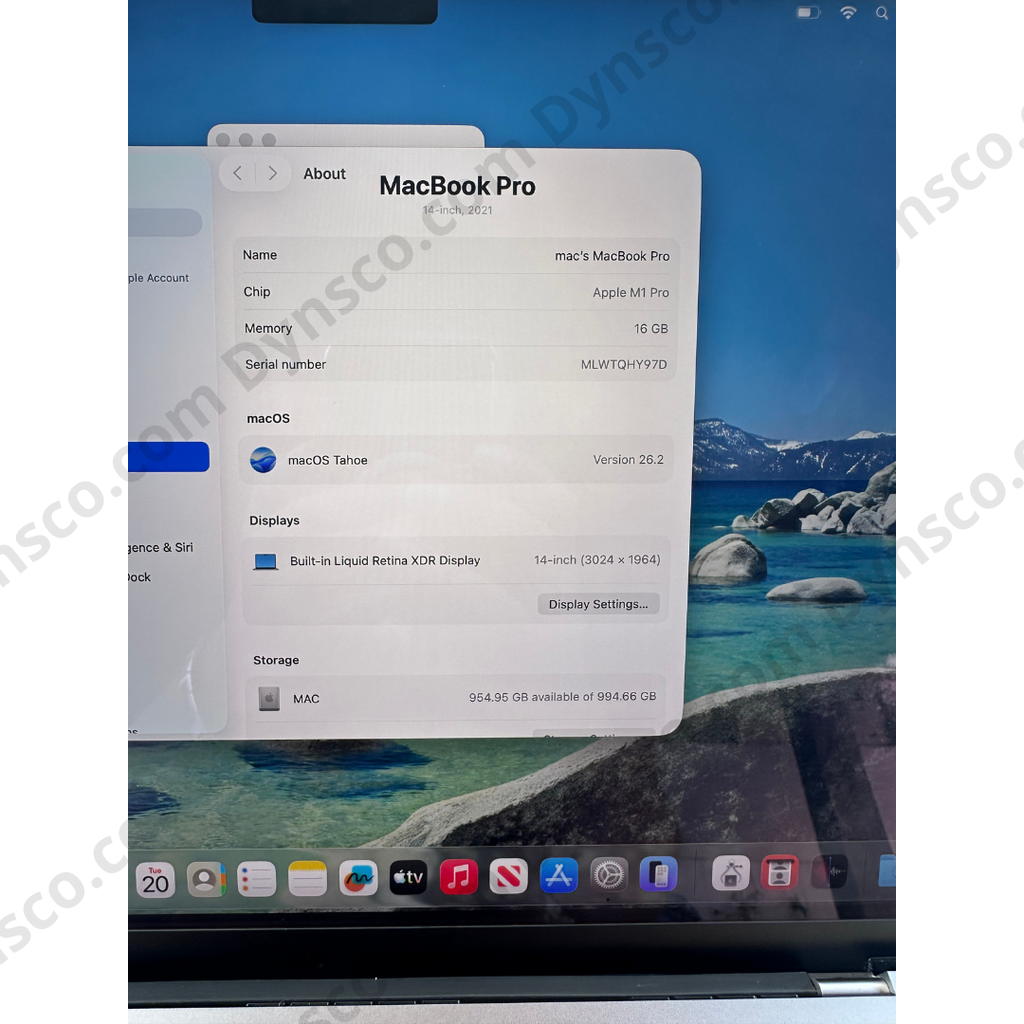 MacBook Pro M1 Pro 2021 16GB RAM / 1 Tera SSD 16-Core GPU (Classification A)
