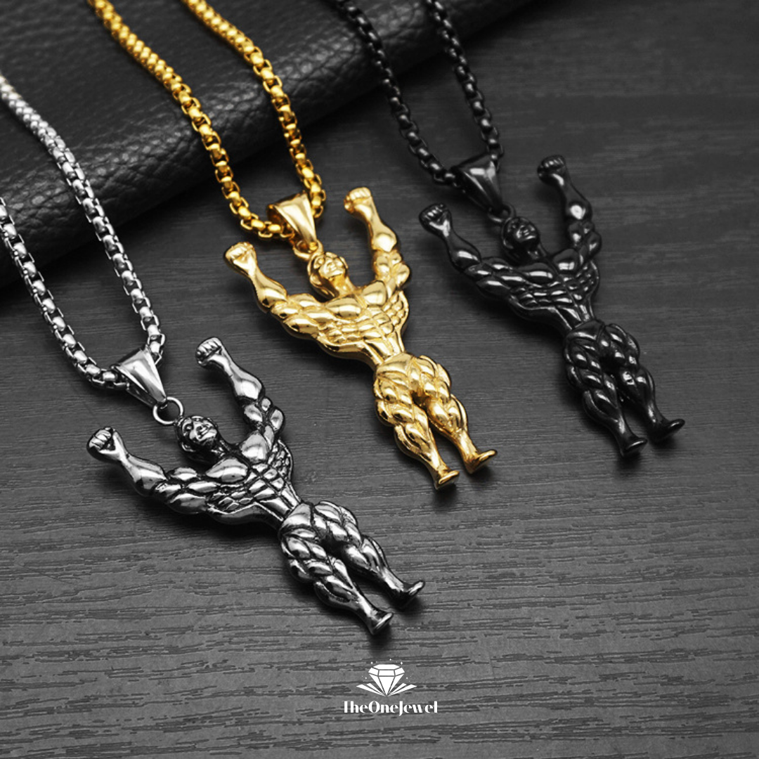 Collares para amantes del Fitness de acero inoxidable.