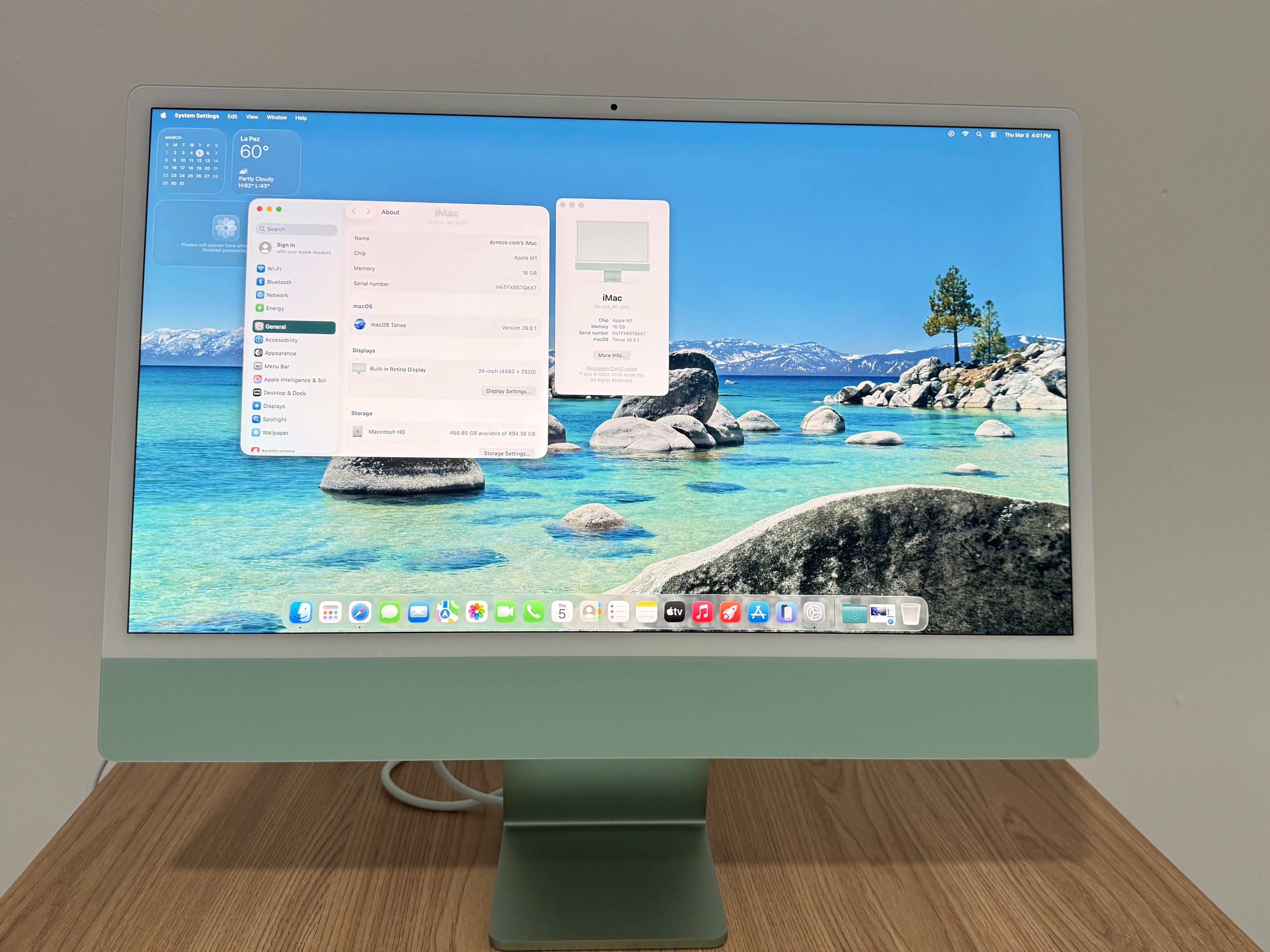 iMac 2021 M1 16RAM - 512GB (verde) 24" model: A2438 (Clasificación A)