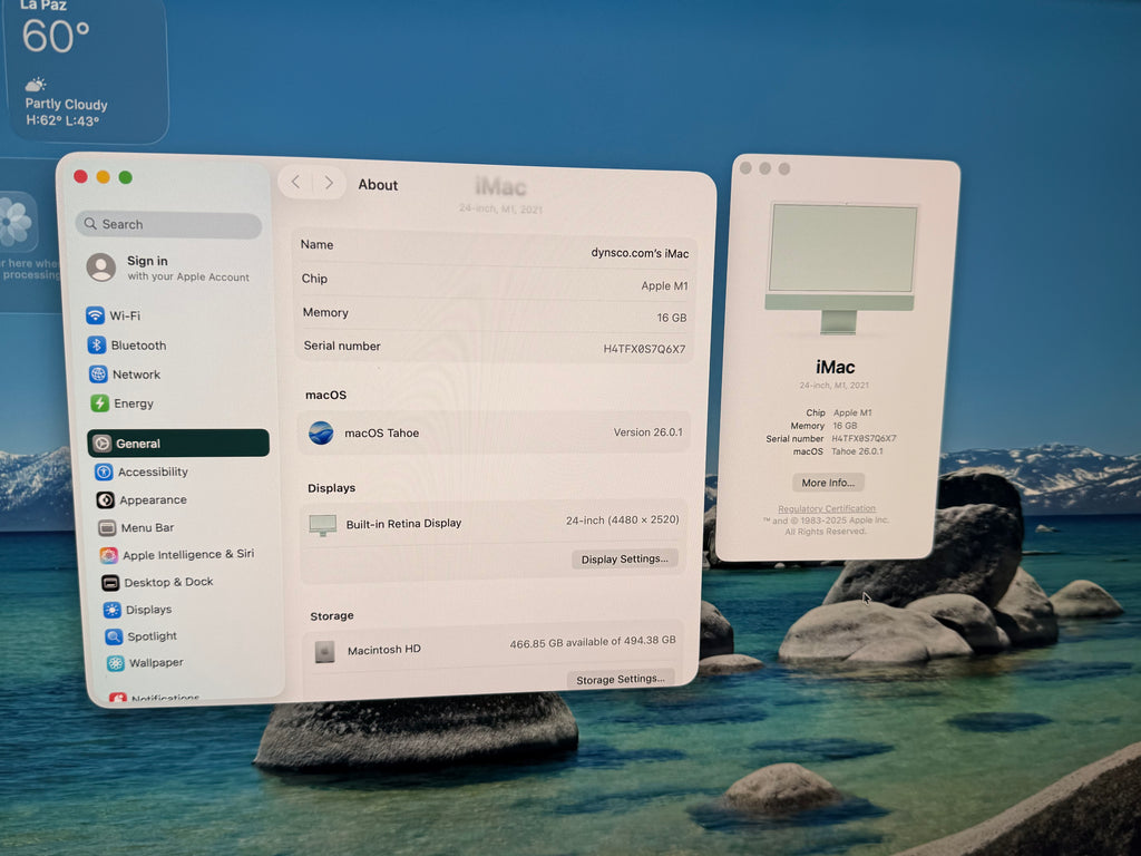 iMac 2021 M1 16RAM - 512GB (verde) 24" model: A2438 (Clasificación A)