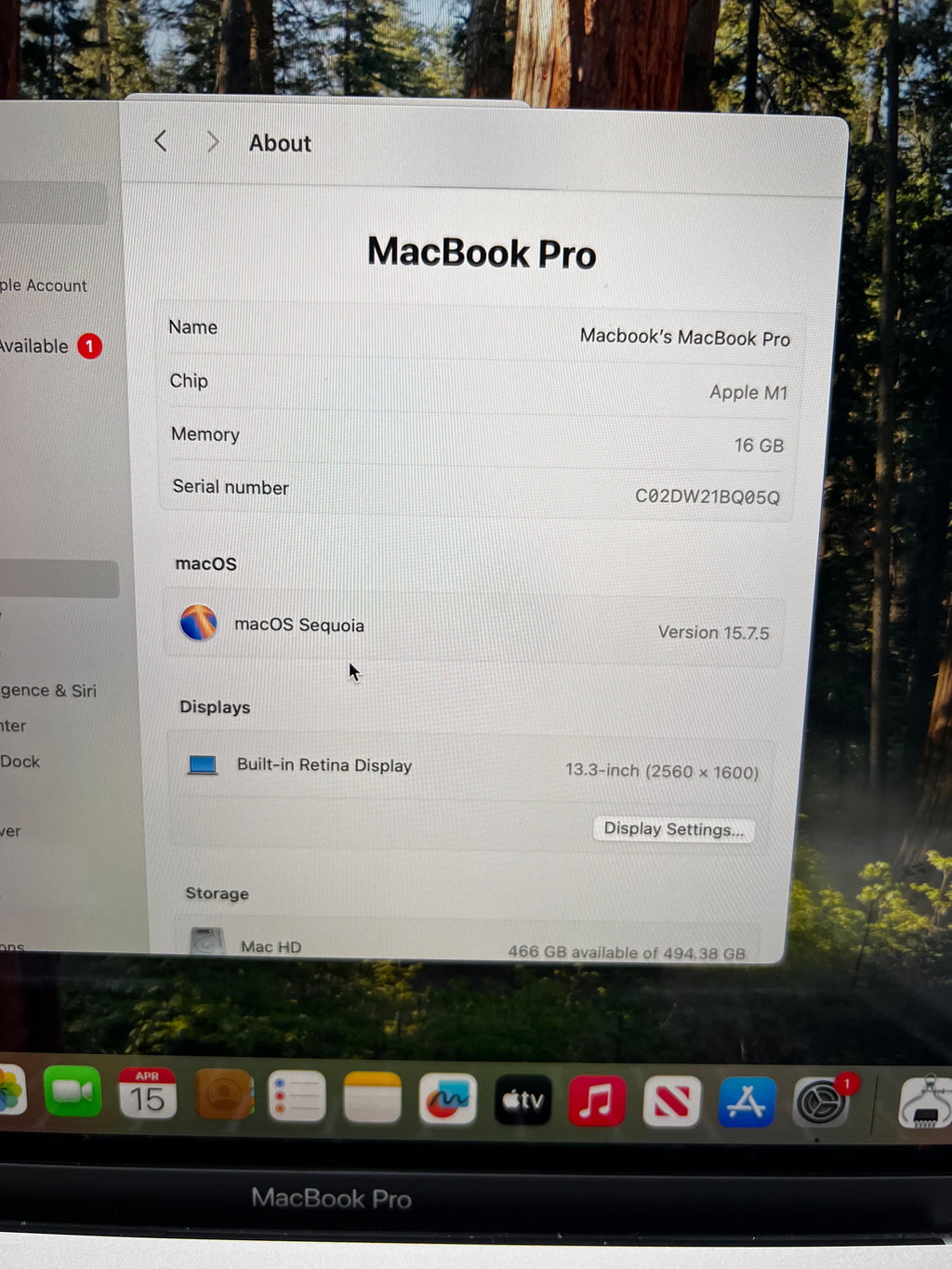 MacBook Pro M1 2020 13" - 13" 16 GB RAM - 512 GB / 161 ciclos 85% (clasificación A)