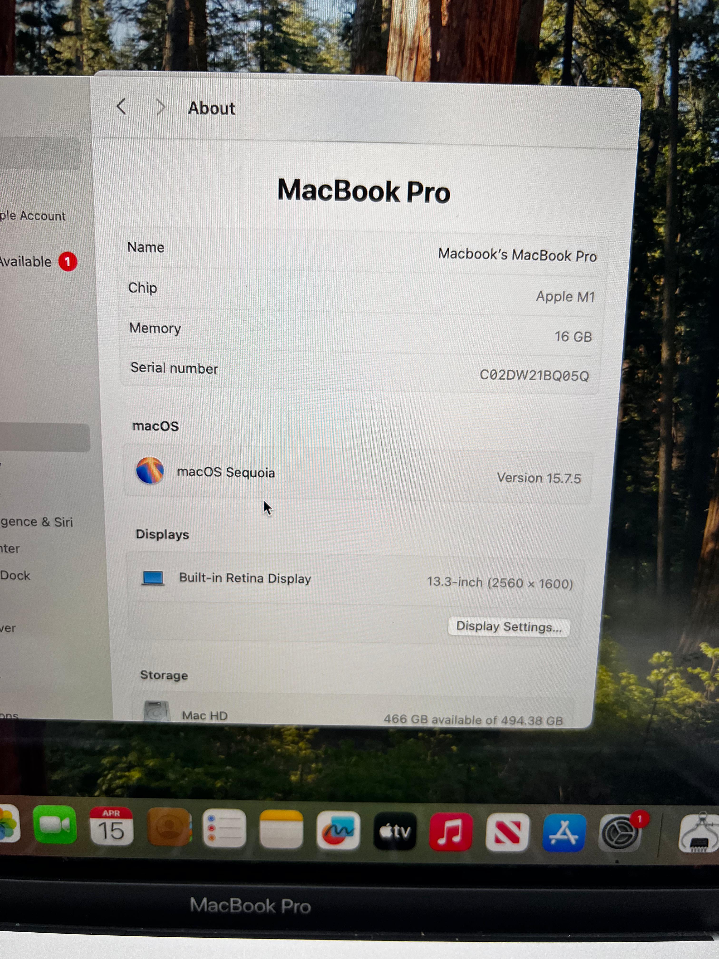 MacBook Pro M1 2020 13" - 13" 16RAM - 512GB / 161 ciclos 85% (clasificación A)