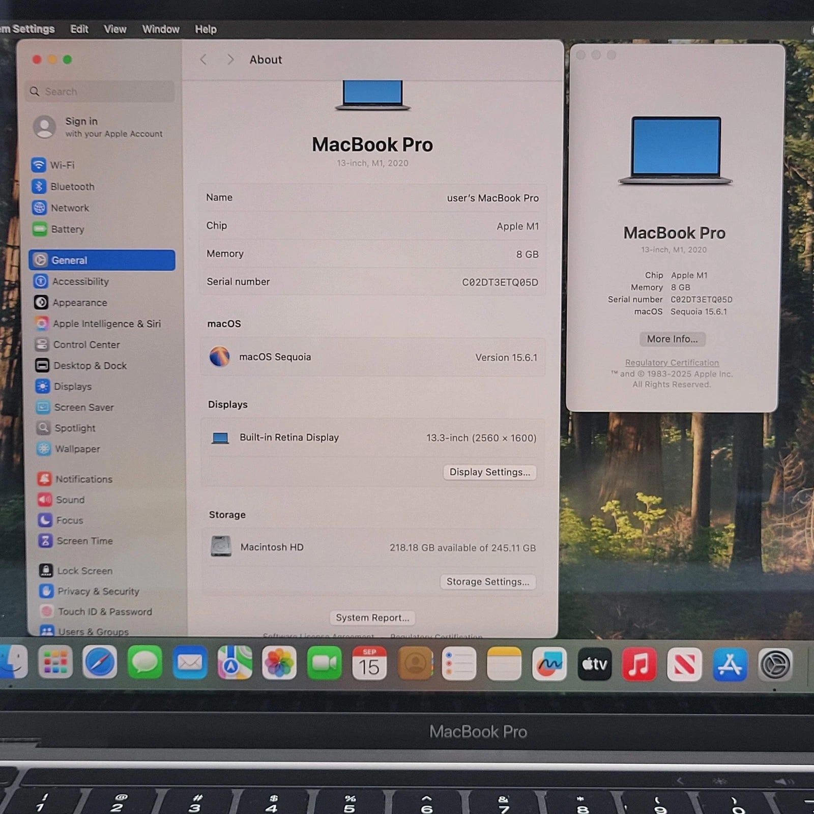 MacBook M1 2020 13" 8 RAM - 256 GB
