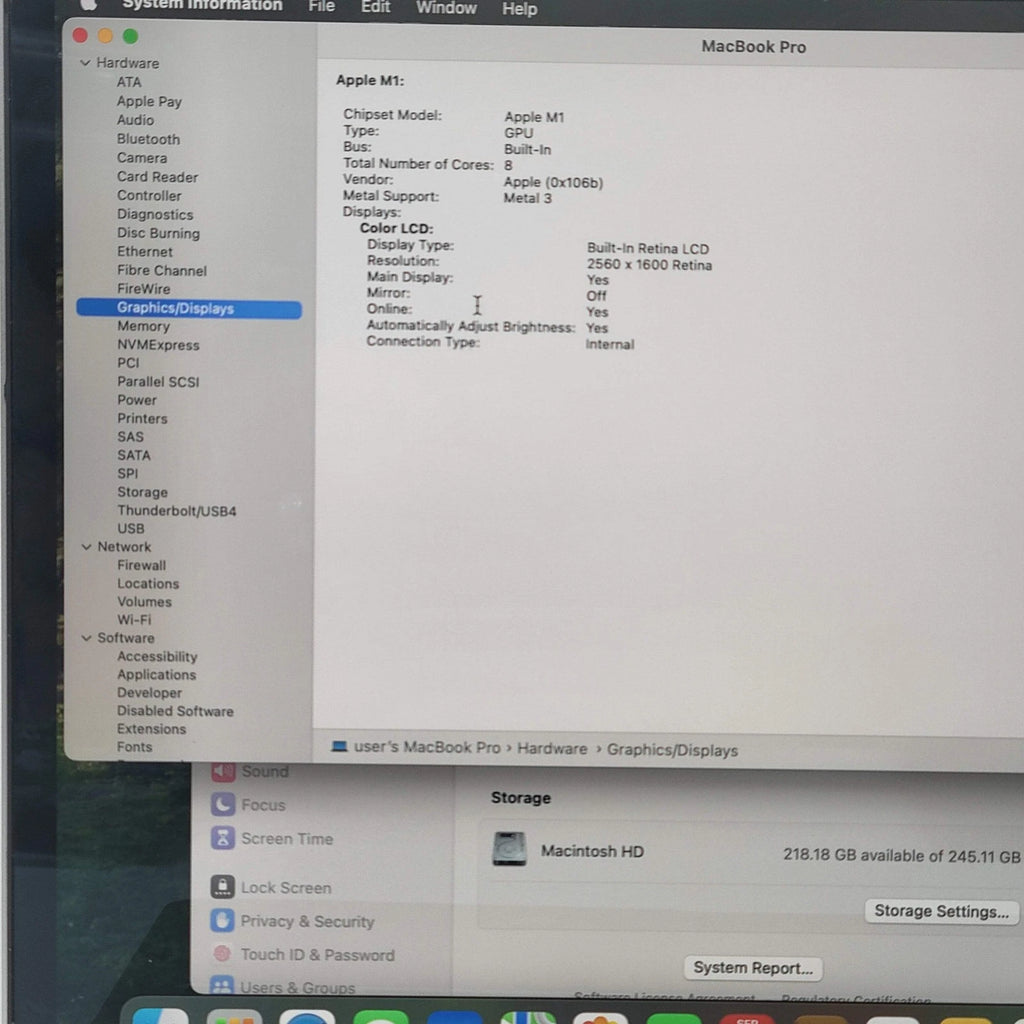 MacBook M1 2020 13" 8 RAM - 256 GB